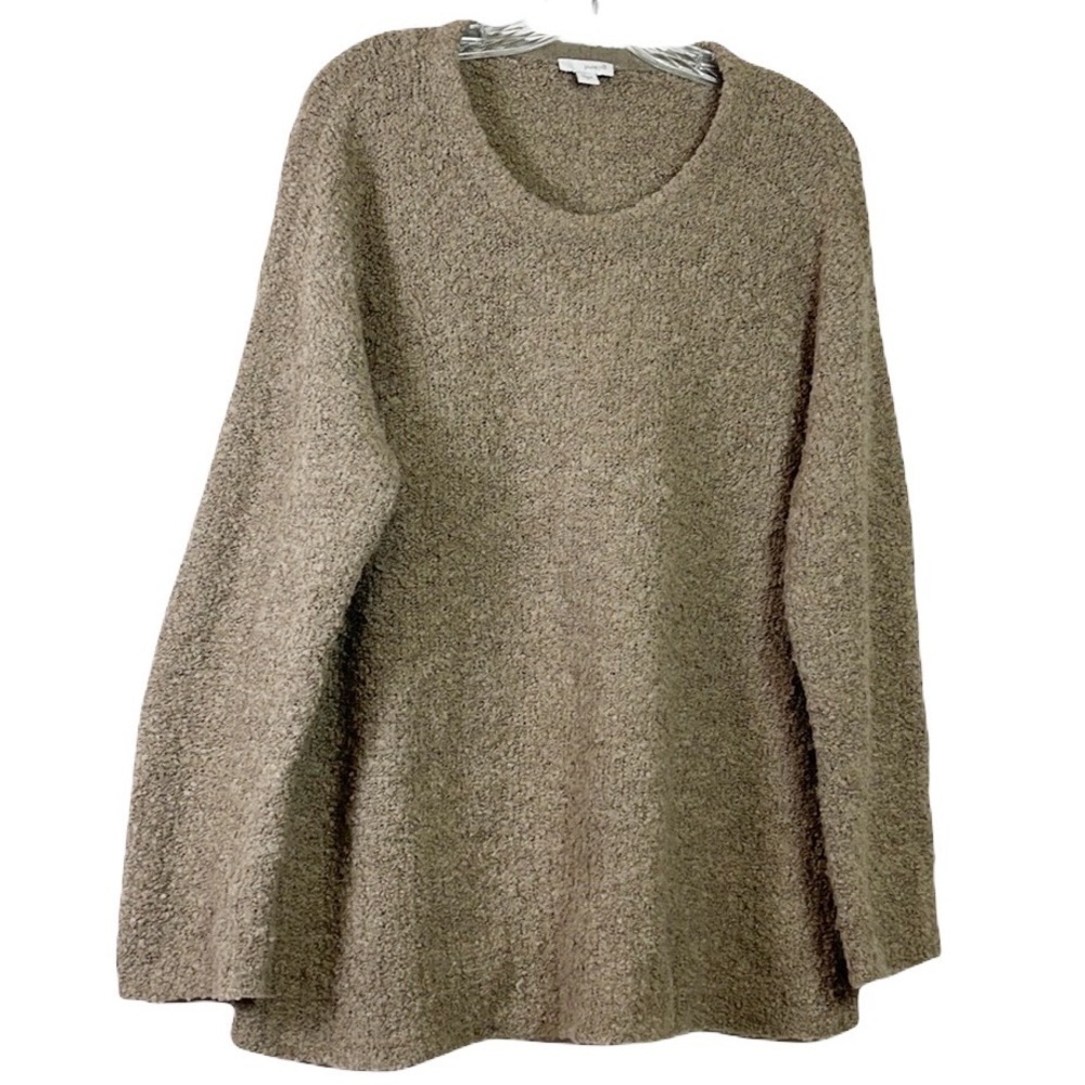 Pure Jill Sweater‎ Women Size M Tan Soft Wool Blend Texture Boxy